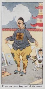 Východní přísloví: Pokud jste chudí, držte se mimo dav (barva litho) od René Bull