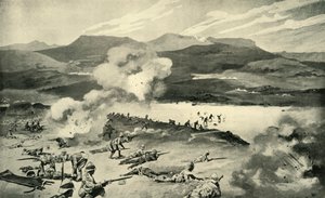 „Bitva o Colenso – pokus dublinských střelců o přebrodění Tugely“, 1900 od René Bull