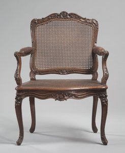 Křeslo, cca 1740 (vyřezávané dřevo, rákos) od René Cresson