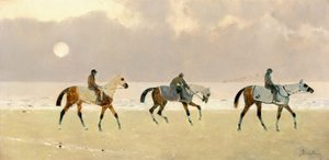 Jezdci na pláži v Dieppe od René Pierre Charles Princeteau