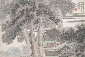 Čtení v Secluded Pine Studio (Song yin an) od Ren Xun