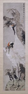 Jeřáby, borovice a lišejníky z roku 1885.