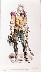 Jacques Offenbach: „Pařížský život“. Generál Malaga z Portorika, kostým Dranera. 1866.