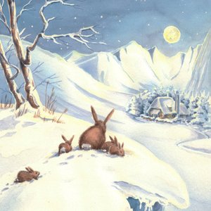 Zimní králíci v měsíčním svitu od Renate Holzner