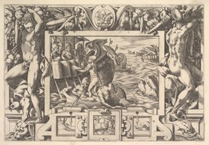 Aeëtes shromažďuje údy Absyrtes Zatímco nutí údy zvedat, Řekové dělají d..., 1563.
