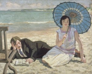 Žena se slunečníkem, kolem roku 1925 (olej na plátně)