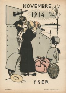 Kalendář války (1. ročník? srpen 1914-červenec 1915) (barevný dřevoryt)