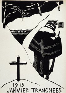 Leden 1915: les zákopy - v „“Kalendáři války“, ill. od Hermana-Paula, Librairie Lutetia, Paříž od Rene George Hermann Paul