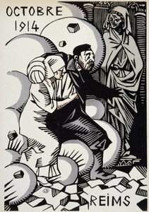 Říjen 1914, Remeš - kresba Hermana Paula - v „“Kalendáři války““ ed. 1916 od Rene George Hermann Paul