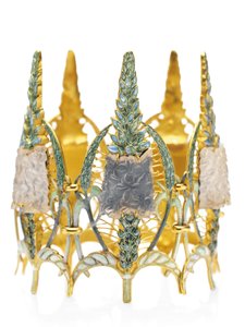 Secesní náramek „Speedwell“, cca 1900 (sklo, smalt a zlato) od Rene Jules Lalique