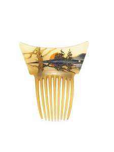Secesní hřeben na vlasy, cca 1900 (roh a smalt) od Rene Jules Lalique