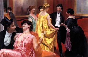 Prezentace. Pařížský dům na počátku 20. století. Ilustrace Rene Lelong (1871-1933)