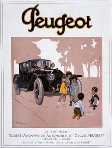 Reklama na Peugeot „“ The 14 HP Peugeot““ v „“ Comoedia illustrious“““ z 20. prosince od Rene Vincent
