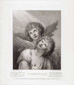 Dva cherubíni. Dva andělé. od Rev. Matthew William (after) Peters