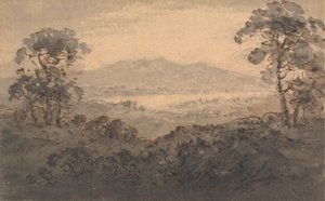 Krajina s jezerem a horami od Rev. William Gilpin