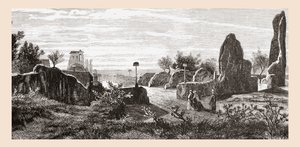 Zřícenina Caesarova paláce, Palatin, Řím, Itálie, konec 19. století. Z knihy Italian Pictures by Rev. Samuel Manning, vydané kolem roku 1890. od Reverend Samuel Manning