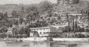 Ostrov Palmaria naproti La Spezzia v Itálii na konci 19. století. Z knihy Italian Pictures by Rev. Samuel Manning, vydané kolem roku 1890. od Reverend Samuel Manning