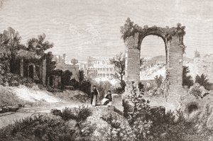 Palatin z Aventinského pahorku, Řím, Itálie, konec 19. století. Z knihy Italian Pictures by Rev. Samuel Manning, vydané kolem roku 1890. od Reverend Samuel Manning