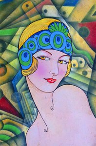 Portrét dívky ve stylu art deco od Ricardo Maya
