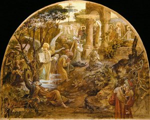 Cesta do ráje (akvarel a zlato na papíře)