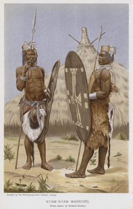 Nyam-Nyam Warriors (chromolitho) od Richard (after) Buchta