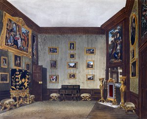 Spisovna krále, rytina Richarda Reeve (narozen v roce 1780), podle návrhu Richarda Cattermola (1795-1858), Z historie královských sídel od Richard (after) Cattermole