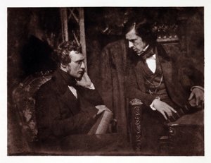 Dva muži v rozhovoru: doktor Samuel Brown (1817-1856) a reverend George Gilfillan (1813-1878), fotografie kolem roku 1840 od John Pardon