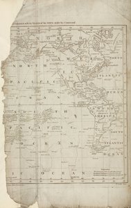 Mapa Cookových cest, c 1780 od John Pardon
