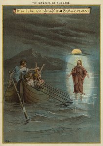 Zázraky Krista: Ježíš chodí po vodě (chromolitho) od Richard Andre