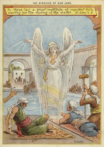 Zázraky Kristovy: nemocní čekající na pohyb vody andělem (chromolitho) od Richard Andre