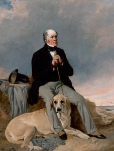 Portrét gentlemana s labradorem (olej na plátně) od Richard Ansdell
