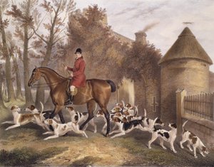 W. Sebright, Huntsman to the Milton Hounds, vyryl J.W. Giles, 1839