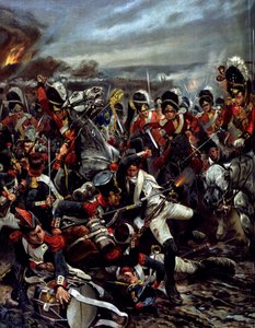 The Charge of the Scots in Waterloo - obraz od Catona Woodville