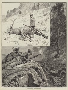 Wapiti-Hunting v Severní Americe (rytina)