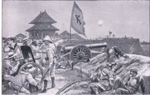 Tientsin: boj na hradbách (litho) od Richard Caton II Woodville