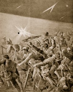 Britská pěchota si prorážela cestu německými drátěnými spleti, 1914-19 od Richard Caton Woodville