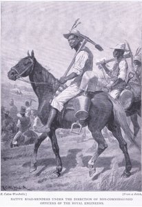 Native road menders, z After Pretoria: The Guerilla War vydané Harmsworth Bros Limited, 1901