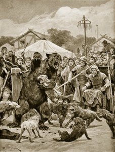 Bear Baiting in Saxon Times, ilustrace z 