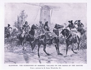 Blenheim, 13. srpna 1704: Kapitulace Marshalla Tallarda na břehu Dunaje, ilustrace z britských bitev na souši a na moři, 1915 od Richard Caton Woodville junior