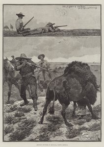 Lovci bizonů v Montaně, Severní Amerika od Richard Caton Woodville junior