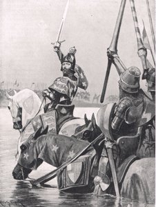 Edward III překračující Sommu před bitvou o Crecy, ilustrace z 
