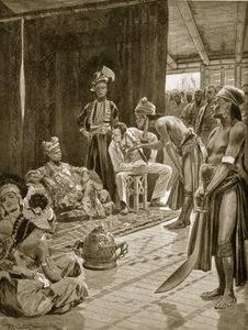 Sir James Brooke na Borneu, 1842, ilustrace z 