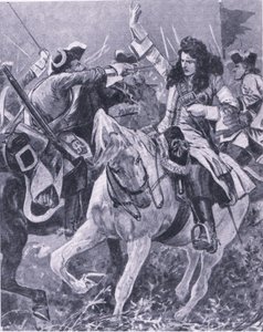 Bitva u Malplaquet, 11. září 1709, ilustrace z britských bitev na souši a na moři, 1915 od Richard Caton Woodville junior