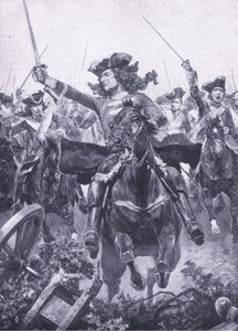 Vévoda z Marlborough v bitvě u Oudenarde, 11. července 1708, ilustrace z britských bitev na souši a na moři, 1915 od Richard Caton Woodville junior