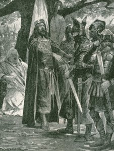 Vojenská volba Alfréda Velikého, prvního krále celé Anglie od Richard Caton Woodville junior