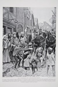 Trest podvodného pekaře, ilustrace z „Hutchinsonova příběhu britského národa“, kolem roku 1923 od Richard Caton Woodville junior