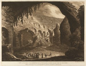 Pohled do vnitřku amfiteátru Vespasion v Římě, který se běžně nazývá Colosseo od Richard Cooper the Elder