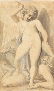 Cupid přemohl Satyra od Richard Cosway