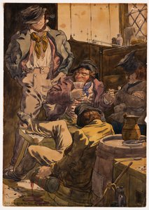 Náčrt k ilustraci vášně - opilost, 1854