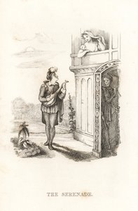 Kostra Smrti a pěvec. ,1827 (rytina)
